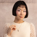 Labradorite Genuine Gemstone Cilinder Bar Necklace 14k Gold Filled Chain Necklaces Soul & Little Rose