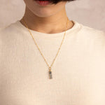 Labradorite Genuine Gemstone Cilinder Bar Necklace 14k Gold Filled Chain Necklaces Soul & Little Rose