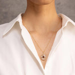 Lace Agate and Garnet Pendant Necklace on long or short 14k Gold Filled Chain Necklaces Soul & Little Rose