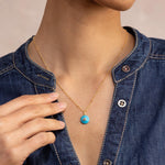 Howlite and White Topaz Round Faceted Pendant Charm Gold Necklace Necklaces Soul & Little Rose