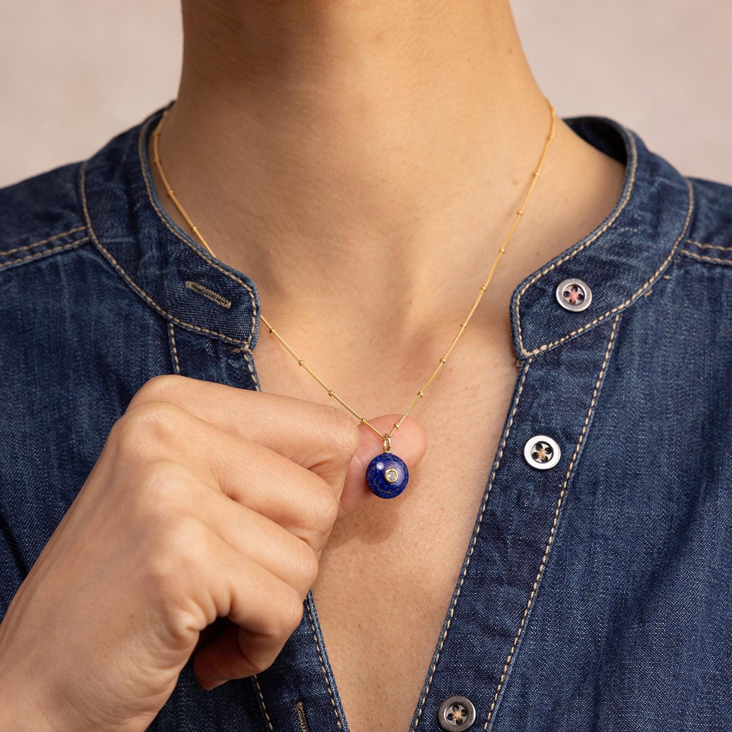 Lapis Lazuli 14k Gold Filled Pendant Necklace Soul & Little Rose