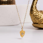Citrine and White Topaz Leaf on Dainty Gold Chain Necklace Necklaces Soul & Little Rose