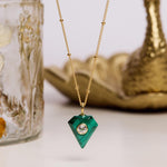 Malachite and Topaz Gold Pendant on 14k Gold Filled Chain Necklaces Soul & Little Rose