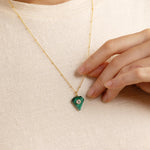 Malachite and Topaz Gold Pendant on 14k Gold Filled Chain Necklaces Soul & Little Rose