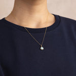Mini Labradorite Circle Gemstone Necklace on Adjustable Cable Chain Necklace Necklaces Soul & Little Rose