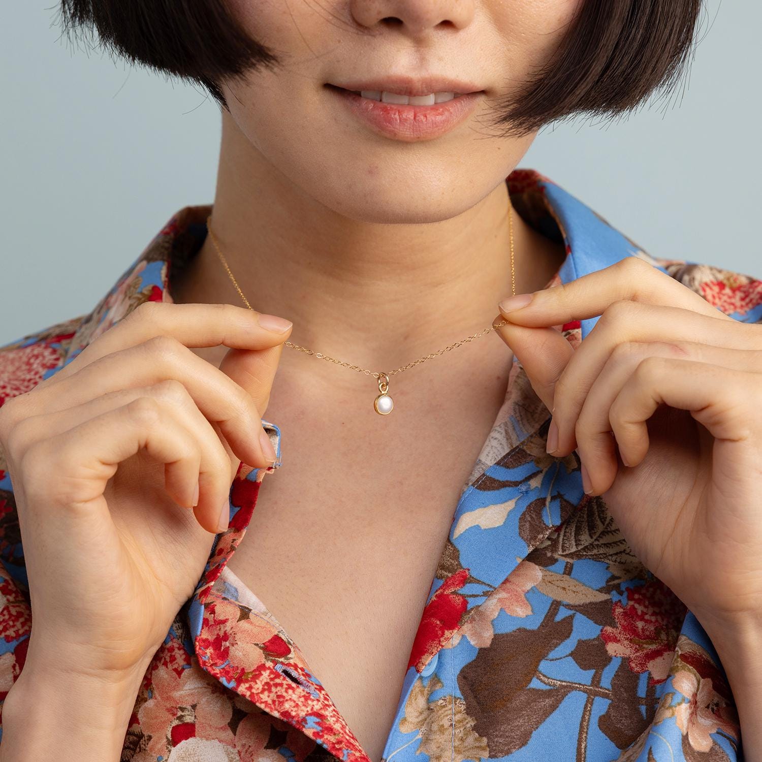 Pear Pendant Necklace on 14k Gold Filled Adjustable Chain Necklaces Soul & Little Rose