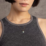Mini Aquamarine Heart Pendant Necklace on 14k Gold Filled Chain Necklaces Soul & Little Rose
