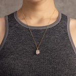 Rose Quartz Pendant Necklace on 14k Gold Filled Satellite Chain Necklaces Soul & Little Rose