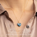Cherry Quartz Heart Pendant Necklace on 14k Gold Filled Minimalist Adjustable Cable Chain Necklaces Soul & Little Rose