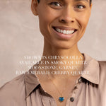 Raw Emerald Heart Pendant Necklace on 14k Gold Filled Delicate Cable Link Chain Necklaces Soul & Little Rose