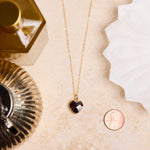 Garnet Heart Pendant Necklace on 14k Gold Flled Minimalist Adjustable Cable Chain Necklaces Soul & Little Rose