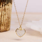 Moonstone Heart Pendant Necklace on Delicate 14k Gold Filled Adjustable Chain Soul & Little Rose