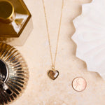 Smoky Quartz Heart Pendant Necklace on 14k Gold Filled Minimalist Cable Chain Necklaces Soul & Little Rose
