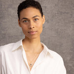 Lace Agate and Garnet Pendant Necklace on long or short 14k Gold Filled Chain Necklaces Soul & Little Rose