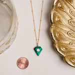 Malachite and Topaz Gold Pendant on 14k Gold Filled Chain Necklaces Soul & Little Rose