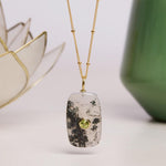 Moss Agate and Peridot Pendant 14k Gold Filled Chain Necklace Necklaces Soul & Little Rose