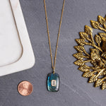 Labradorite and White Topaz Large Rectangle Pendant Necklace Necklaces Soul & Little Rose