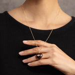 Smoky Quartz and Pink Chalcedony Heart Pendant Gold Necklace Necklaces Soul & Little Rose