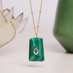 Malachite Gold Pendant 14k Gold Filled 18, 20 or 24 Length Chain Necklaces Soul & Little Rose