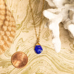 Lapis Lazuli Gold Oval Pebble Style Drop Pendant Necklace 14k Gold Filled Necklaces Soul & Little Rose