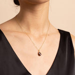 Smoky Quartz Gold Oval Pebble Style Drop Gemstone Pendant Necklace Necklaces Soul & Little Rose