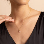 Pink Chalcedony Gold Oval Pebble Style Drop Pendant Necklace Necklaces Soul & Little Rose