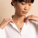 Raw Emerald Gold Oval Pebble Style Drop Pendant Necklace Necklaces Soul & Little Rose