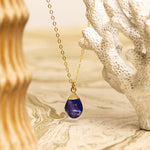 Lapis Lazuli Gold Oval Pebble Style Drop Pendant Necklace 14k Gold Filled Necklaces Soul & Little Rose