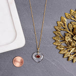 Gold Filled Quartz and Garnet Heart Pendant Necklace Necklaces Soul & Little Rose