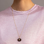 Large Oval Gold Filled Smoky and Rose Quartz Pendant Necklace Necklaces Soul & Little Rose