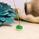 Gold Filled Chrysoprase Half Moon Layering Necklace Necklaces Soul & Little Rose