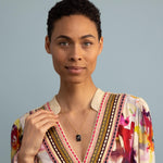Gold Filled Hyperstein and White Topaz Rectangle Pendant Necklace Necklaces Soul & Little Rose
