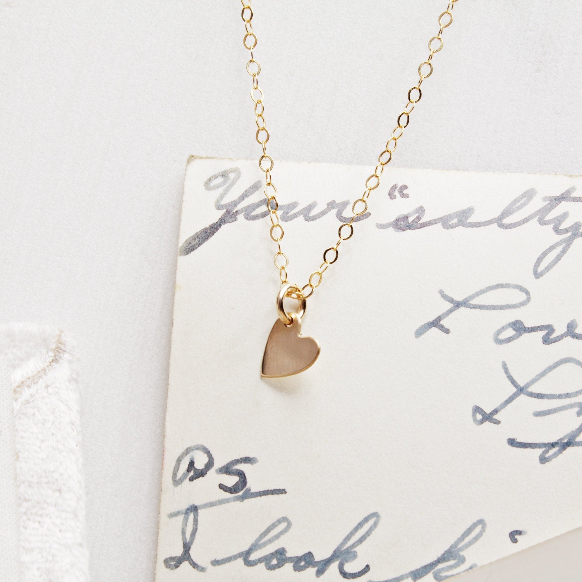 Mini Heart Gold Pendant Necklace Necklaces Soul & Little Rose