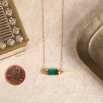 Green Onyx Short Bar Gold Necklace Necklaces Soul & Little Rose