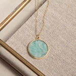 Amazonite Cold Disc pendant necklace Necklaces Soul & Little Rose   