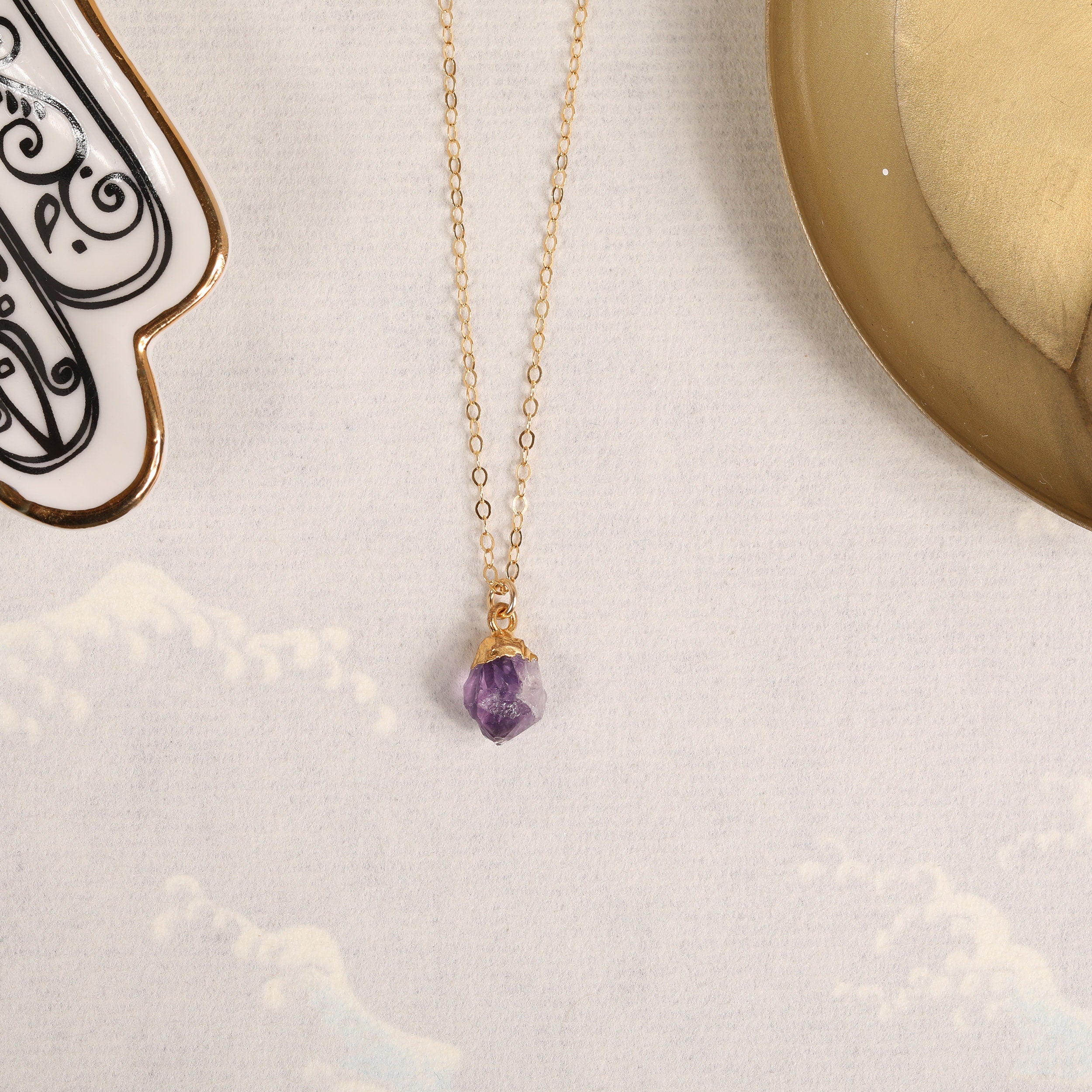 Amethyst Raw Chunk  Necklace 14K Gold Filled Necklaces Soul & Little Rose   