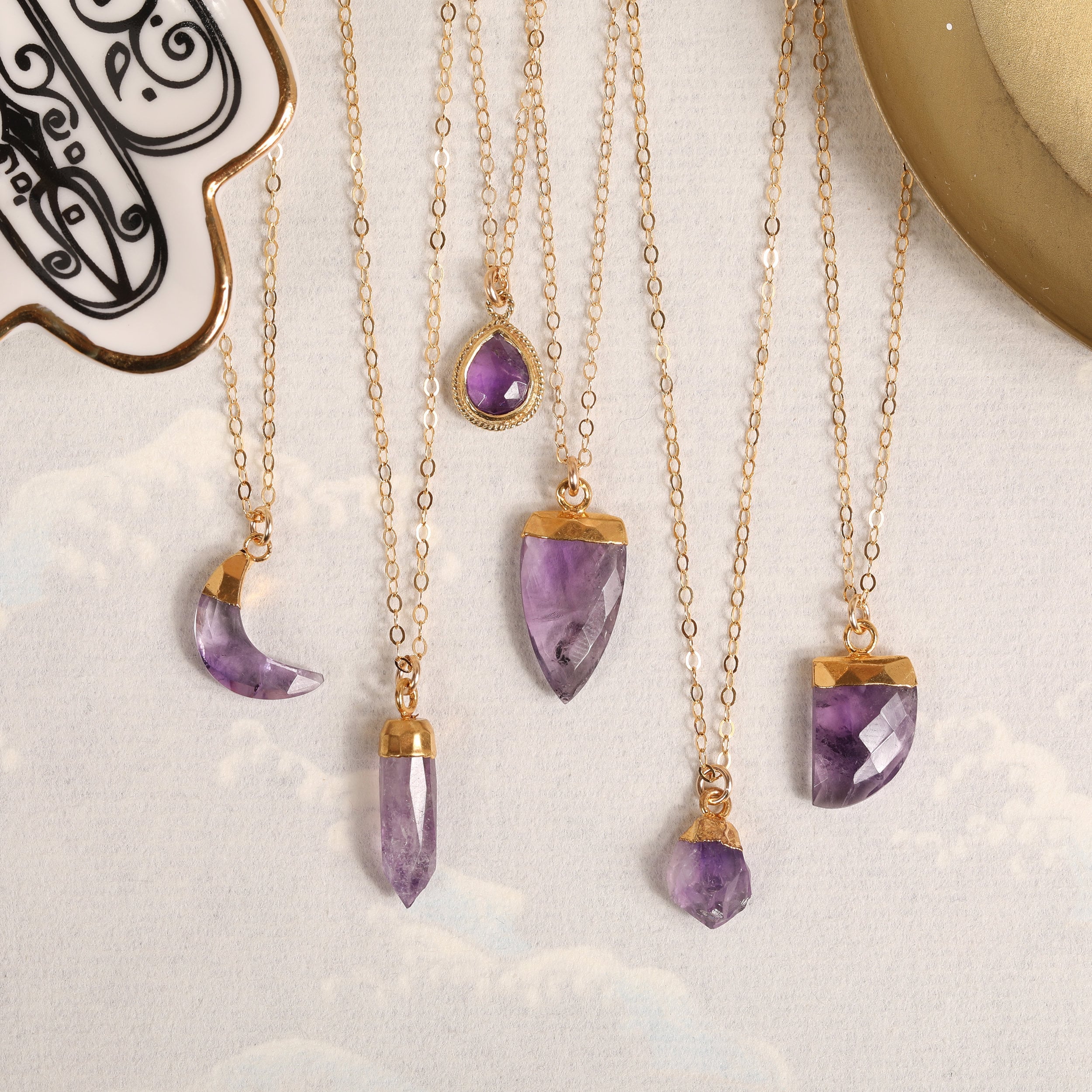 Amethyst necklace collection