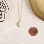 Labradorite Mini Moon Gold Pendant Necklace Necklaces Soul & Little Rose