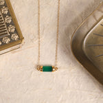 Green Onyx Short Bar Gold Necklace Necklaces Soul & Little Rose