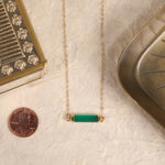 Green Onyx Long Bar Gold Necklace Necklaces Soul & Little Rose