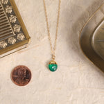 Green Onyx Oval Nugget Shape Pendant Gold Necklace Necklaces Soul & Little Rose