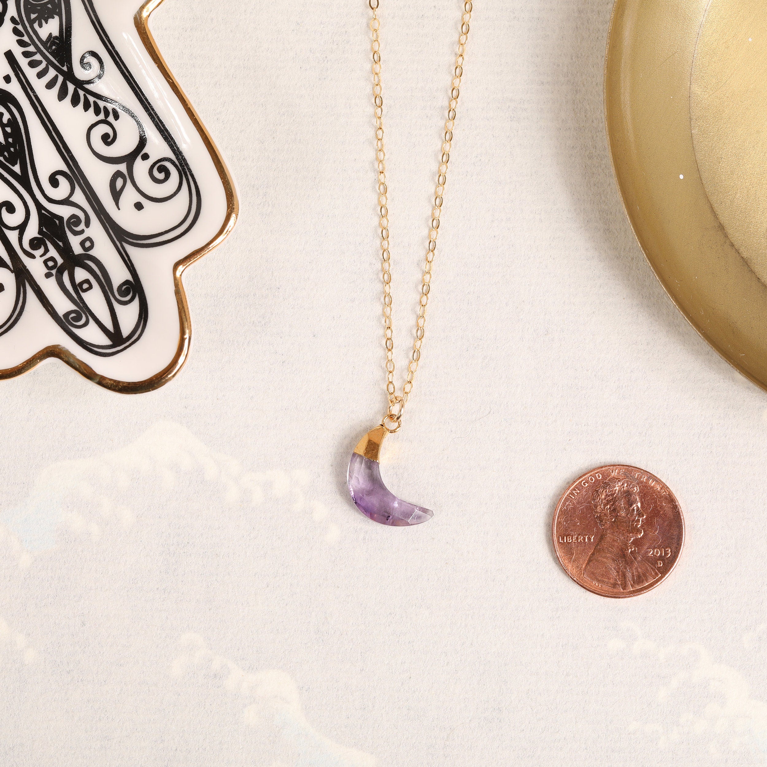 Amethyst Moon Pendant Necklace Necklaces Soul & Little Rose   