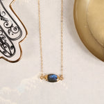 Labradorite Pillow Shape Gemstone Gold Necklace Necklaces Soul & Little Rose