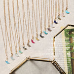 Mini Moon Gemstone Gold Pendant Necklaces Necklaces Soul & Little Rose