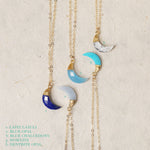 Moon Shape Gemstone Gold Pendant Necklace Necklaces Soul & Little Rose