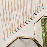 Mini Moon Gemstone Gold Pendant Necklaces Necklaces Soul & Little Rose
