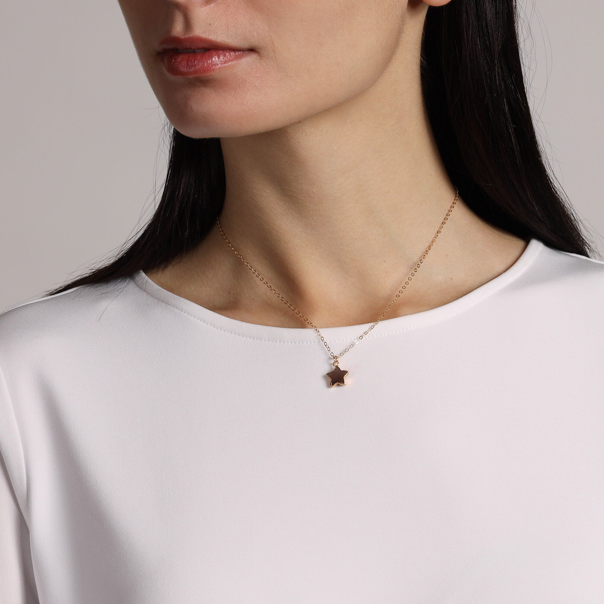 Gemstone Star Pendant Gold Necklace Necklaces Soul & Little Rose