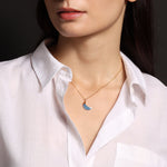 Moon Shape Gemstone Gold Pendant Necklace Necklaces Soul & Little Rose