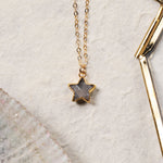 Gray Moonstone Star Gold Pendant Necklace Necklaces Soul & Little Rose