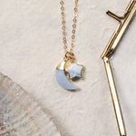 Blue Opal Moon and Star Pendants Gold Necklace Necklaces Soul & Little Rose